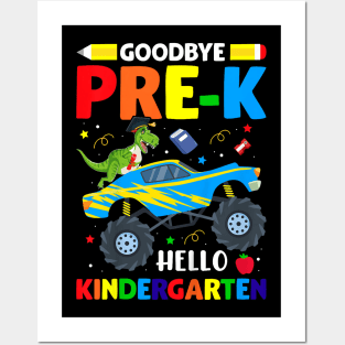 Kids Goodbye Pre-K Hello Kindergarten Graduation Class 2024 Posters and Art